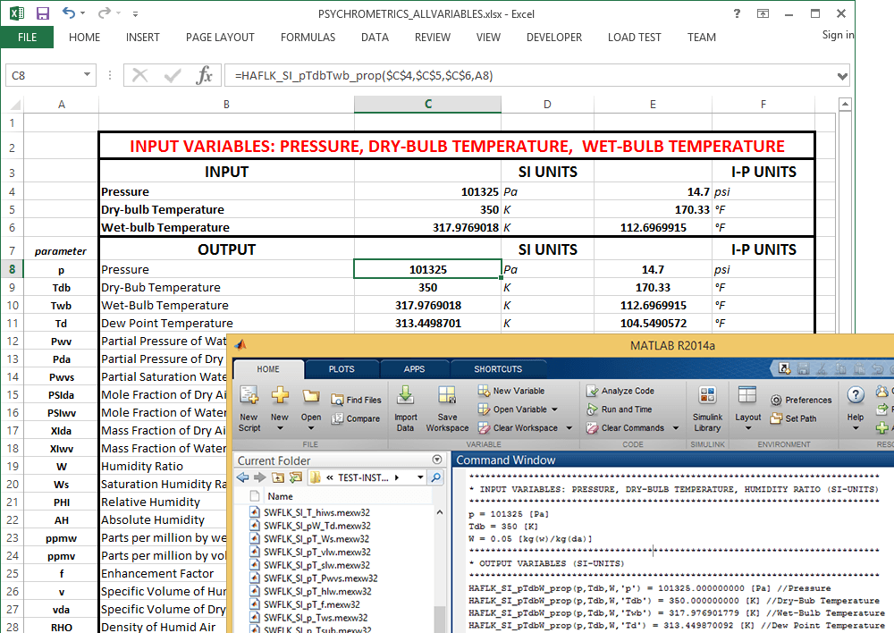 Humid Air - Psychrometrics Numerical Libraries